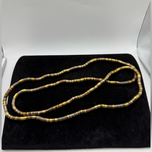 Vintage Twist Moldable Snake Coil Necklace Bracelet –Silver & Gold Tone Flexible - Picture 3 of 3